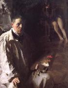 Anders Zorn Sailvportratt med modell(Self-portrait with a model) USA oil painting artist